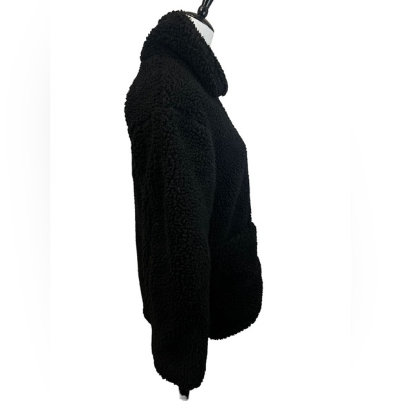 Top Shop Borg Jacket US Size 2 Black Sherpa Winter coat - Picture 10 of 12